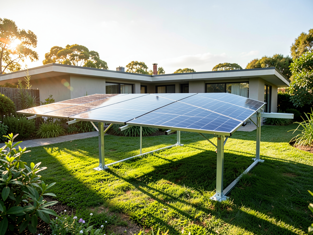 Installation solaire et maison de plain-pied